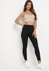 Czarne Legginsy z Wysokim Stanem Parefia