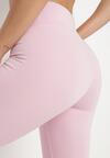 Jasnofioletowe Legginsy z Wysokim Stanem Parefia