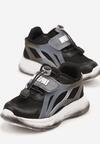 Czarne Buty Sportowe Sneakersy na Płaskiej Podeszwie ze Skórzaną Wkładką i Perforacją Amelba