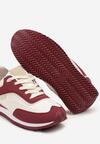 Bordowe Płaskie Sneakersy z Metalicznymi Wstawkami Rosmora