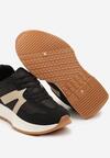 Czarne Płaskie Sneakersy z Geometrycznym Wzorem Nawla