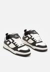 Czarno-Białe Płaskie Sznurowane Sneakersy Ozdobione Tłoczeniami Vlirina