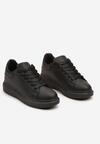 Czarne Płaskie Sznurowane Buty Sportowe Sneakersy w Klasycznym Stylu Vlimara