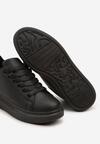 Czarne Płaskie Sznurowane Buty Sportowe Sneakersy w Klasycznym Stylu Vlimara