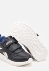Niebieskie Płaskie Buty Sportowe Sneakersy z Ozdobnymi Paskami na Rzepy Elinaya