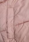 Różowa Pikowana Kurtka Puffer z Kapturem Miviera