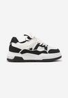 Czarne Płaskie Sneakersy z Geometrycznym Zdobieniem Evithia