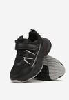 Czarne Płaskie Buty Sportowe Sneakersy na Rzep z Geometrycznym Wzorem Ceniefra