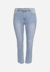 Niebieskie Jeansy Skinny z Ozdobnymi Przetarciami Neveloria