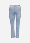 Niebieskie Jeansy Skinny z Ozdobnymi Przetarciami Neveloria