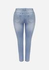 Niebieskie Jeansy z Ozdobnymi Przetarciami o Fasonie Skinny Neveatam