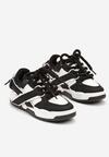 Czarno-Białe Płaskie Buty Sportowe Sneakersy z Geometrycznym Wzorem Nevilara