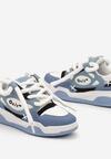 Niebieskie Płaskie Sneakersy z Szerokimi Sznurowadłami Teniefra