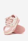 Różowe Płaskie Sneakersy z Szerokimi Sznurowadłami Teniefra