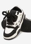 Czarno-Białe Płaskie Sneakersy z Szerokimi Sznurowadłami Teniefra