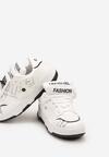 Białe Płaskie Sznurowane Sneakersy z Napisami Friefra