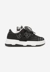 Czarne Płaskie Sznurowane Sneakersy z Napisami Friefra