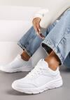 Białe Klasyczne Płaskie Buty Sportowe Sneakersy z Tłoczoną Podeszwą Velandria