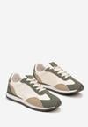 Zielone Płaskie Sneakersy z Geometrycznym Wzorem Navshara