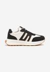 Czarne Płaskie Sneakersy z Geometrycznym Wzorem Nevlene