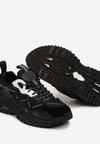 Czarne Buty Sportowe Sneakersy na Grubej Podeszwie z Geometrycznym Wzorem Moveirae