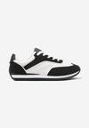Czarne Płaskie Sneakersy z Geometrycznym Zdobieniem Mericca