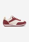 Bordowe Płaskie Sneakersy z Geometrycznym Zdobieniem Mericca