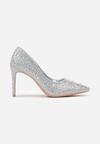 Pantofi stiletto Argintii