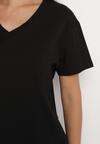 Czarny T-shirt Bawełniany o Klasycznym Fasonie Iridessae