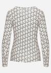 Biało-Czarna Bawełniana Bluzka Typu Longsleeve z Bawełny w Abstrakcyjny Wzór Heslora