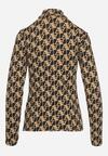 Czarna Bluzka Golf z Bawełny o Kroju Longsleeve w Ozdobne Litery Stelinora