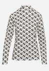 Biała Bluzka Golf z Bawełny o Kroju Longsleeve w Ozdobne Litery Stelinora