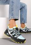 Czarno-Żółte Płaskie Sznurowane Buty Sportowe Sneakersy z Ozdobnymi Wstawkami Tinamar
