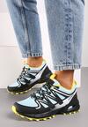 Czarno-Żółte Płaskie Sznurowane Buty Sportowe Sneakersy z Ozdobnymi Wstawkami Tinamar
