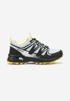 Czarno-Żółte Płaskie Sznurowane Buty Sportowe Sneakersy z Ozdobnymi Wstawkami Tinamar