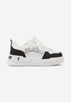 Biało-Czarne Sneakersy z Naszywkami w Kształcie Serduszek Iritia
