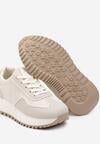 Beżowe Płaskie Sneakersy z Geometrycznym Motywem Erisalen