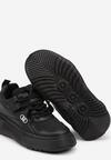 Czarne Buty Sportowe Sneakersy na Platformie z Ozdobną Aplikacją i Skórzaną Wkładką Biavarae