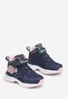 Granatowe Płaskie Buty Sportowe Sneakersy z Ledami i Aplikacją Serca Eriaianne
