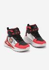 Czarno-Czerwone Płaskie Buty Sportowe Sneakersy za Kostkę z Ledami i Bajkowym Wzorem Erithaela