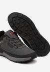Ciemnoszare Buty Sportowe Sneakersy na Grubej Podeszwie Ozdobione Aplikacją Terevina