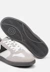 Szaro-Białe Płaskie Buty Sportowe Sneakersy z Geometrycznym Zdobieniem Olissea