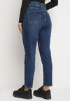 Granatowe Klasyczne Jeansy o Kroju Skinny Regular Waist Nailen