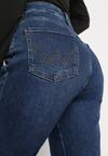 Granatowe Klasyczne Jeansy o Kroju Skinny Regular Waist Nailen