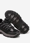Czarno-Szare Sznurowane Buty Sportowe w Stylu Traperków Nairiana