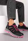 Czarne Sznurowane Buty Sportowe Sneakersy Trekkingowe z Paskami Cleirae