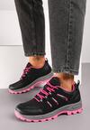 Czarne Sznurowane Buty Sportowe Sneakersy Trekkingowe z Paskami Cleirae