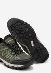 Ciemnozielone Sznurowane Buty Sportowe Sneakersy z Paskami Saileen