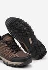 Brązowe Sznurowane Buty Sportowe Sneakersy z Paskami Saileen