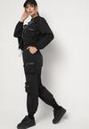 Czarny Komplet w Streetwearowym Stylu z Kieszeniami Lotiena